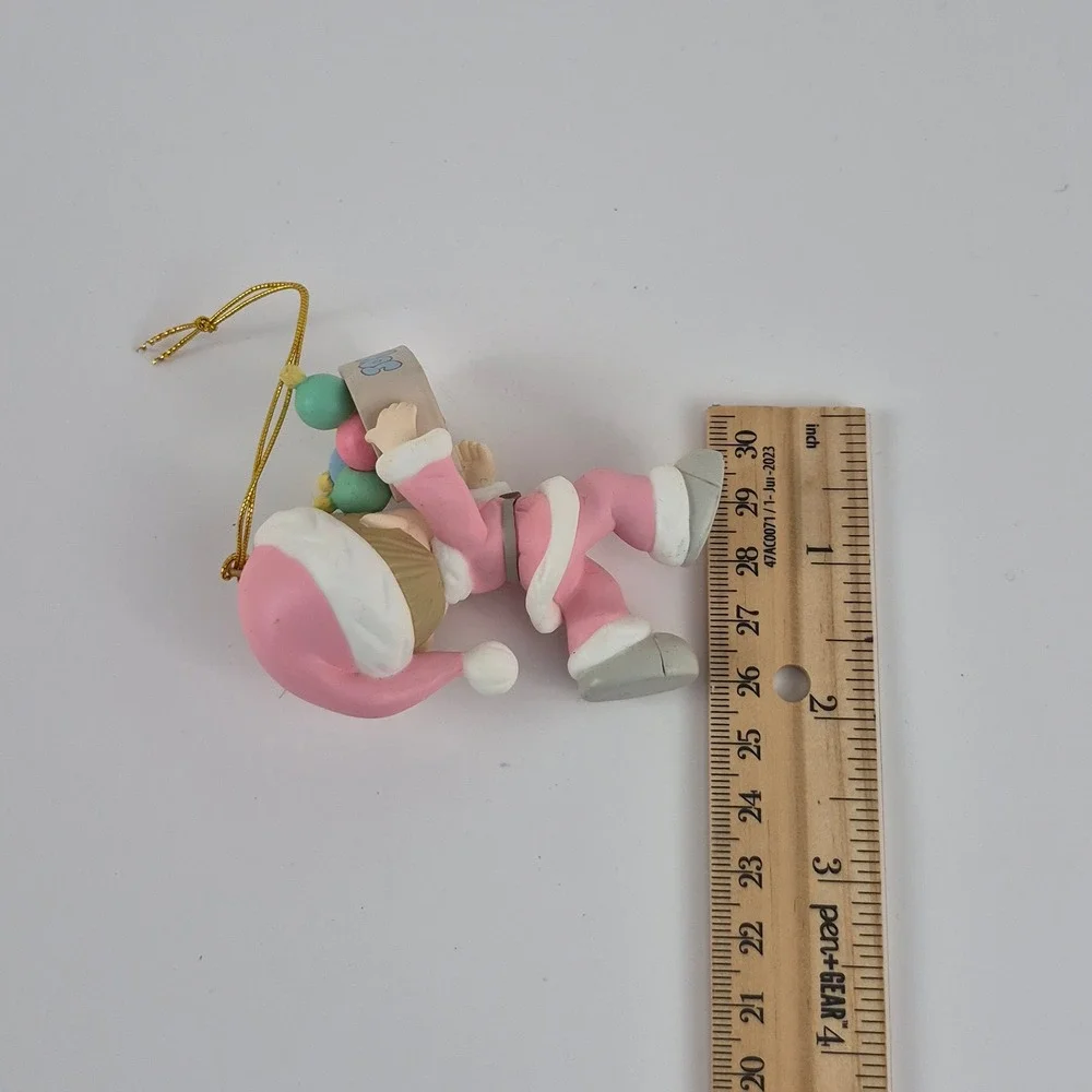 Precious Moments 1996 Home for the Holidays Ornament Pink Santa Boy Joy 266094